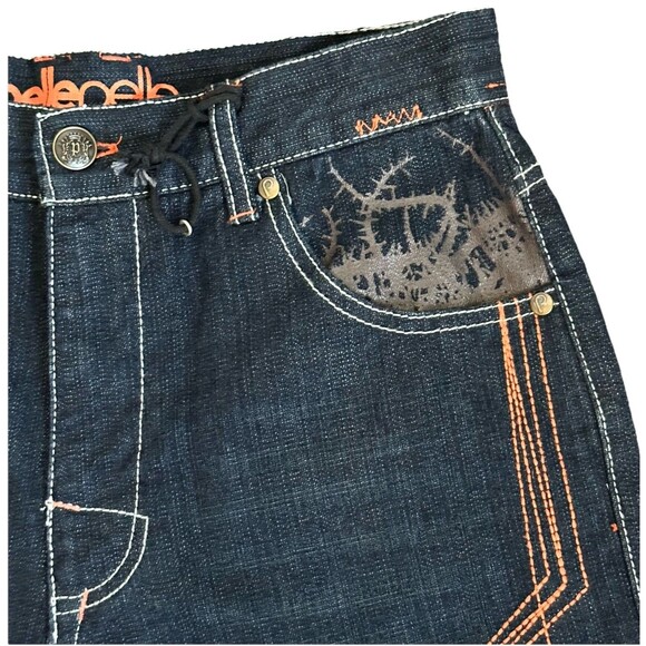 Pellepelle Vintage Skull Jeans Size Y12 Baggy Skater Grunge Y2K - Picture 4 of 15